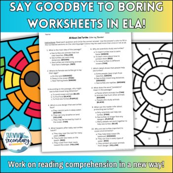 5th/6th Nonfiction Reading Comprehension - Coloring Activity - Ideal for ESY, image 2