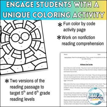 5th/6th Nonfiction Reading Comprehension - Coloring Activity - Ideal for ESY, image 3