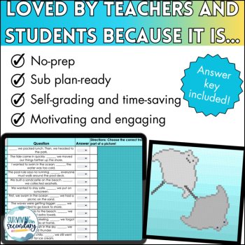 Transition Words Pixel Art - Self-Checking Writing Skills Review - Ideal for ESY, image 4