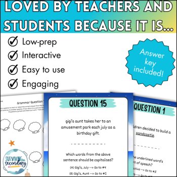 5th/6th Grammar Question Trail - Scavenger Hunt Review for ELA - Ideal for ESY, image 4
