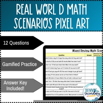 Simple Real World Math Scenarios Pixel Art | Self-Checking Digital Resource, image 2