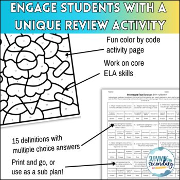 Informational Text Structure Color by Code - ELA Activity - Ideal for ESY, image 3