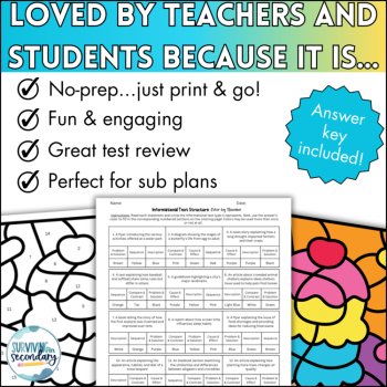 Informational Text Structure Color by Code - ELA Activity - Ideal for ESY, image 4