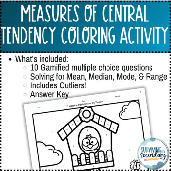 Measures of Central Tendency Birdhouse Coloring Activity, image 2