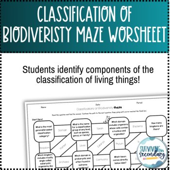 Classification of Living Things (Biodiversity) Maze Worksheets, image 2