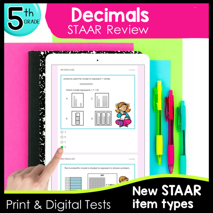 5th STAAR Math Review Adding and Subtracting, Multiplying and Dividing Decimals