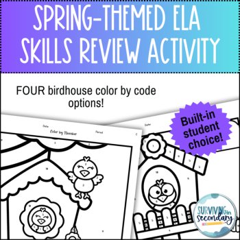 Sentence Structure Birdhouse Coloring Activity for English Language Arts, image 4