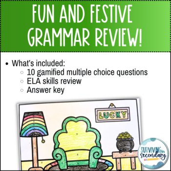 Complete Sentences vs. Fragments St. Patrick's Day Coloring Activity for ELA, image 3
