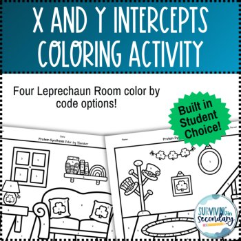 X- and Y-Intercepts St. Patrick's Day Coloring Activity, image 3