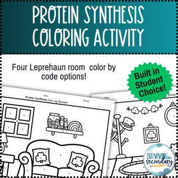 Protein Synthesis St. Patrick's Day Coloring Activity, image 3