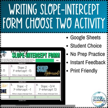 Writing Slope-Intercept Form Choose Two Digital Activity, image 2