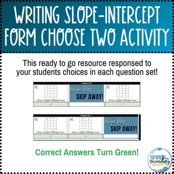 Writing Slope-Intercept Form Choose Two Digital Activity, image 3