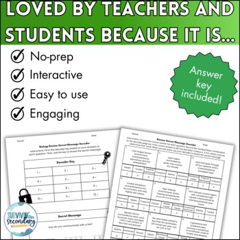 Types of Biomes Activity - Secret Message Decoder Review Game for Science, image 4