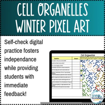 Cell Organelle Winter Pixel Art | Self-Checking Digital Resource, image 2