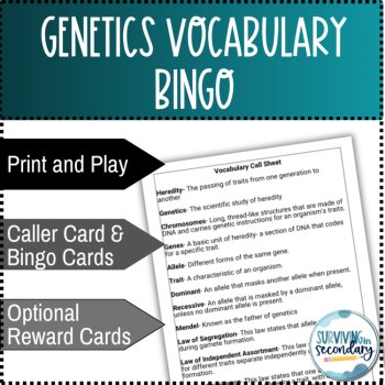Genetics Vocabulary Bingo Game, image 2