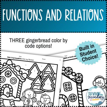 Functions and Relations Gingerbread Holiday Coloring Activity, image 4