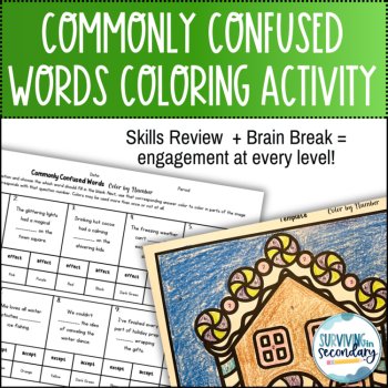 Commonly Confused Words Coloring Gingerbread Activity for English Language Arts, image 2