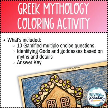 Greek Mythology Gods and Goddesses  Holiday Gingerbread Coloring Activity, image 3