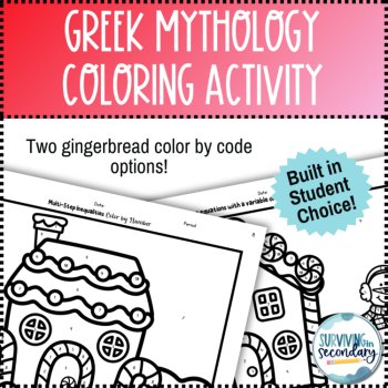 Greek Mythology Gods and Goddesses  Holiday Gingerbread Coloring Activity, image 4
