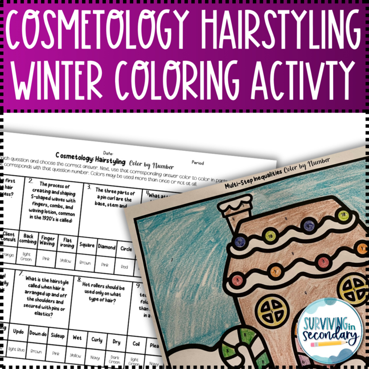 Cosmetology: Hairstyling Holiday Gingerbread Coloring Activity