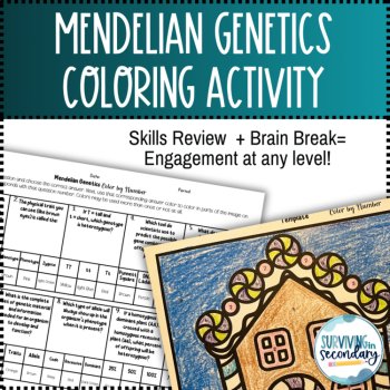 Mendelian Genetics Holiday Gingerbread Coloring Activity, image 2