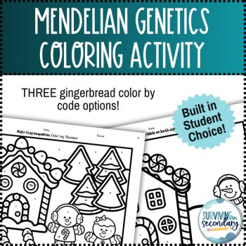 Mendelian Genetics Holiday Gingerbread Coloring Activity, image 4