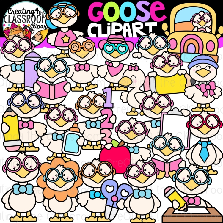 Silly Goose Clipart | Goose Clip Art for Activities, Worksheets