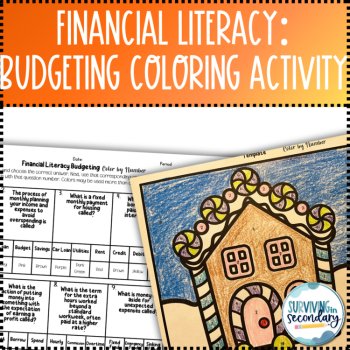 Financial Literacy: Budgeting  Holiday Gingerbread Coloring Activity, image 2