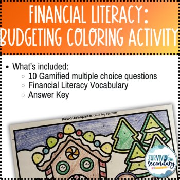 Financial Literacy: Budgeting  Holiday Gingerbread Coloring Activity, image 3