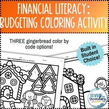 Financial Literacy: Budgeting  Holiday Gingerbread Coloring Activity, image 4