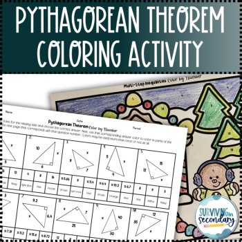 The Pythagorean Theorem Holiday Gingerbread Coloring Activity, image 2