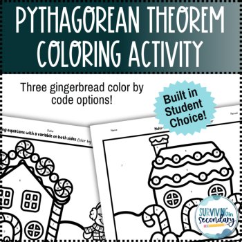 The Pythagorean Theorem Holiday Gingerbread Coloring Activity, image 4