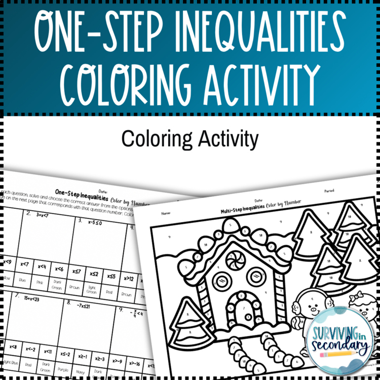 Solving One-Step Inequalities Holiday Coloring Activity