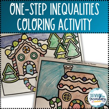 Solving One-Step Inequalities Holiday Coloring Activity, image 2