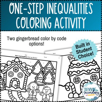 Solving One-Step Inequalities Holiday Coloring Activity, image 4