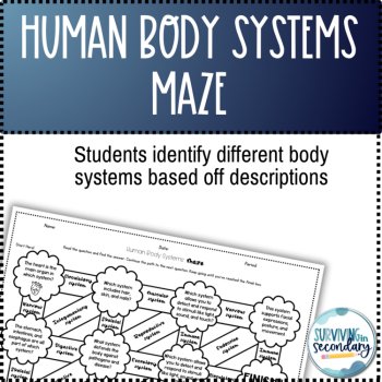 Human Body Systems Maze Worksheet, image 2