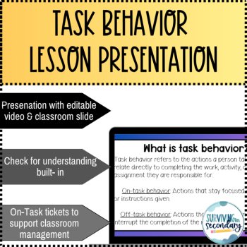 Task Behavior Lesson & On-Task Tickets- Classroom Management Tool, image 2