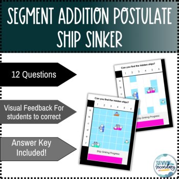 Segment Addition Postulate Ship Sinker Digital Activity, image 2