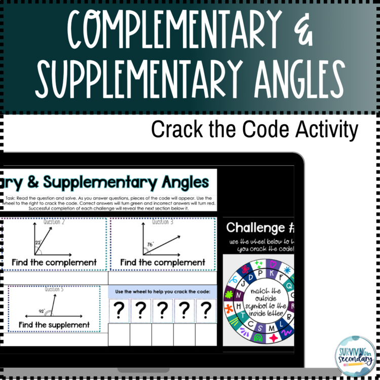 Complementary and Supplementary Angles Digital Practice Activity