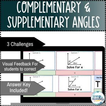 Complementary and Supplementary Angles Digital Practice Activity, image 2