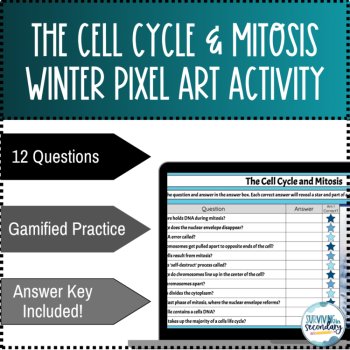 Cell Cycle & Mitosis Winter Pixel Art | Self-Checking Digital Resource, image 2