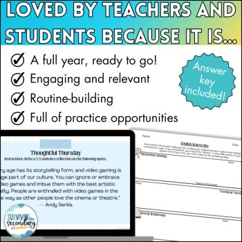 Full Year of ELA Warm-Ups - 48 Weeks of Daily English Language Arts Bellringers!, image 4