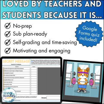 Hamlet Vocabulary BUNDLE - 5 Digital Activities - BONUS Google Forms Assessment, image 4