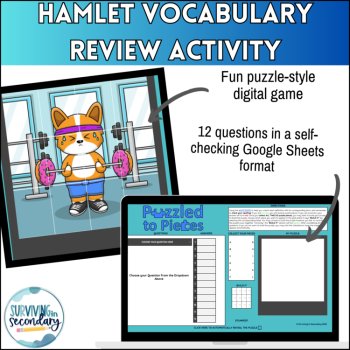 Hamlet Act IV Vocabulary - Self-Checking Digital Game for High School English, image 2