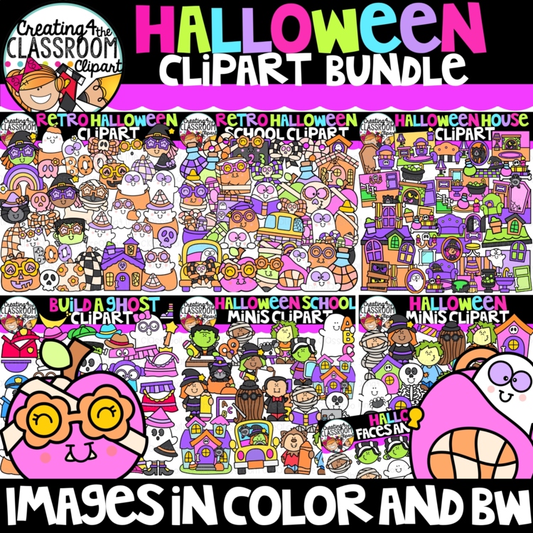 Halloween Clipart Bundle | Cute Halloween Clipart for worksheets