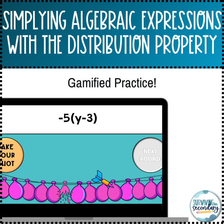 Simplifying Algebraic Expressions with Distribution | Carnival Balloon Pop Game