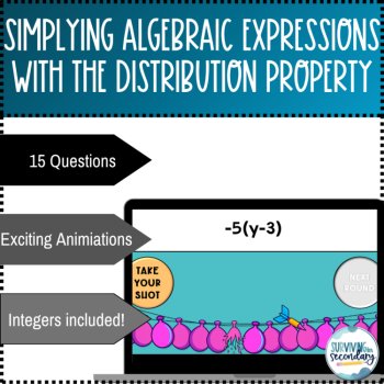 Simplifying Algebraic Expressions with Distribution | Carnival Balloon Pop Game, image 3