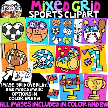 Mixed Grid Puzzles 4 Clipart Bundle {Puzzle Clipart}, image 3