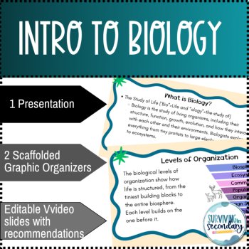 Introduction to Biology Lesson Presentation and Graphic Organizer Notes, image 2