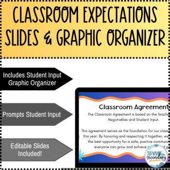 Back To School Classroom Expectations Lesson Slides and Graphic Organizer, image 2